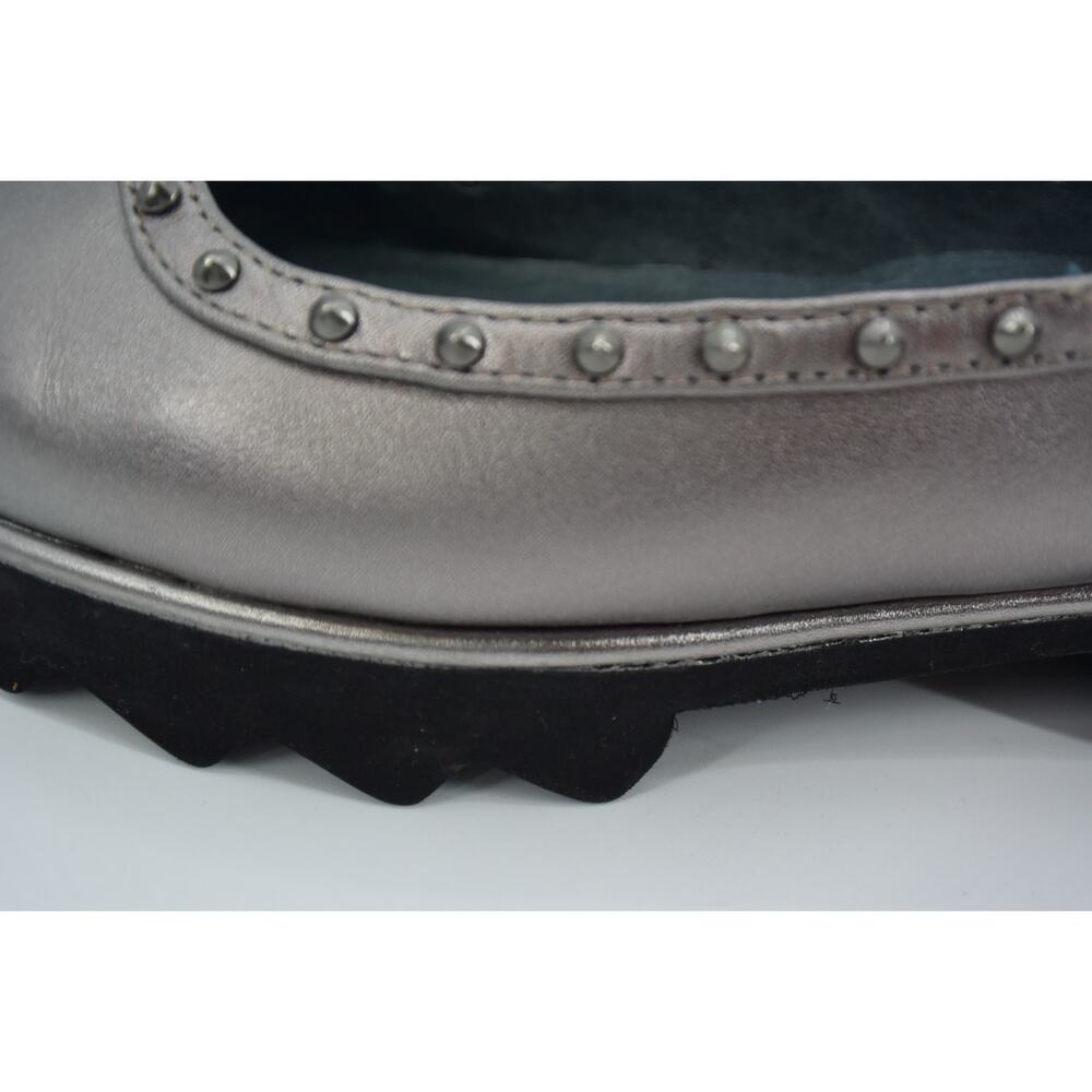 Sacha London Yaiza Pewter Leather Studded Pointed Toe Platform Shoes Size 7 - Picture 8 of 11